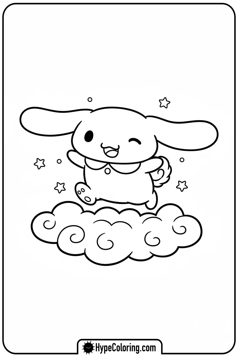 cinnamonroll-flying-with-ears - cinnamon roll coloring pages