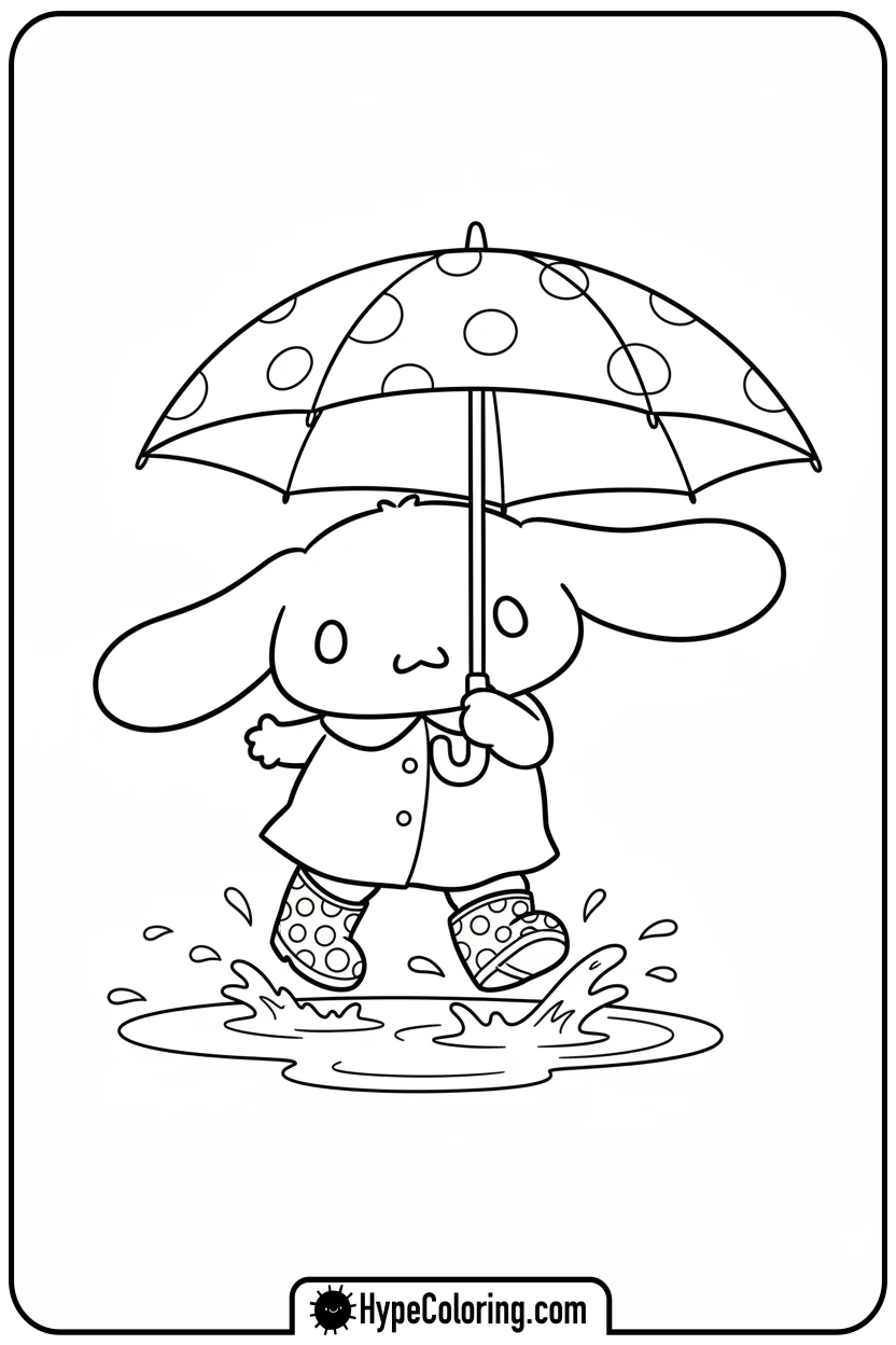 cinnamonroll-splashing-in-puddle - cinnamon roll coloring pages