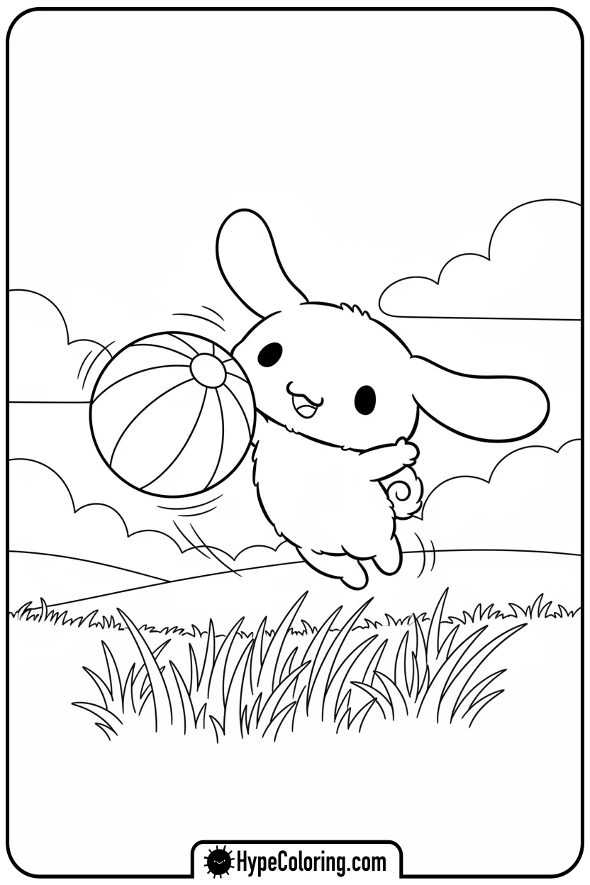 cinnamonroll-playing-with-bouncy-ball - cinnamon roll coloring pages