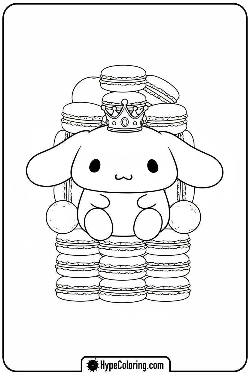 cinnamonroll-as-macaron-royalty - cinnamon roll coloring pages