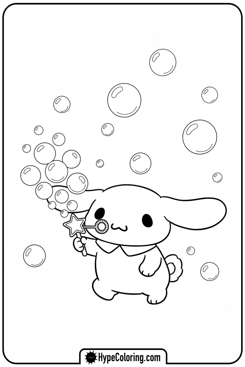 cinnamonroll-blowing-bubbles - cinnamon roll coloring pages