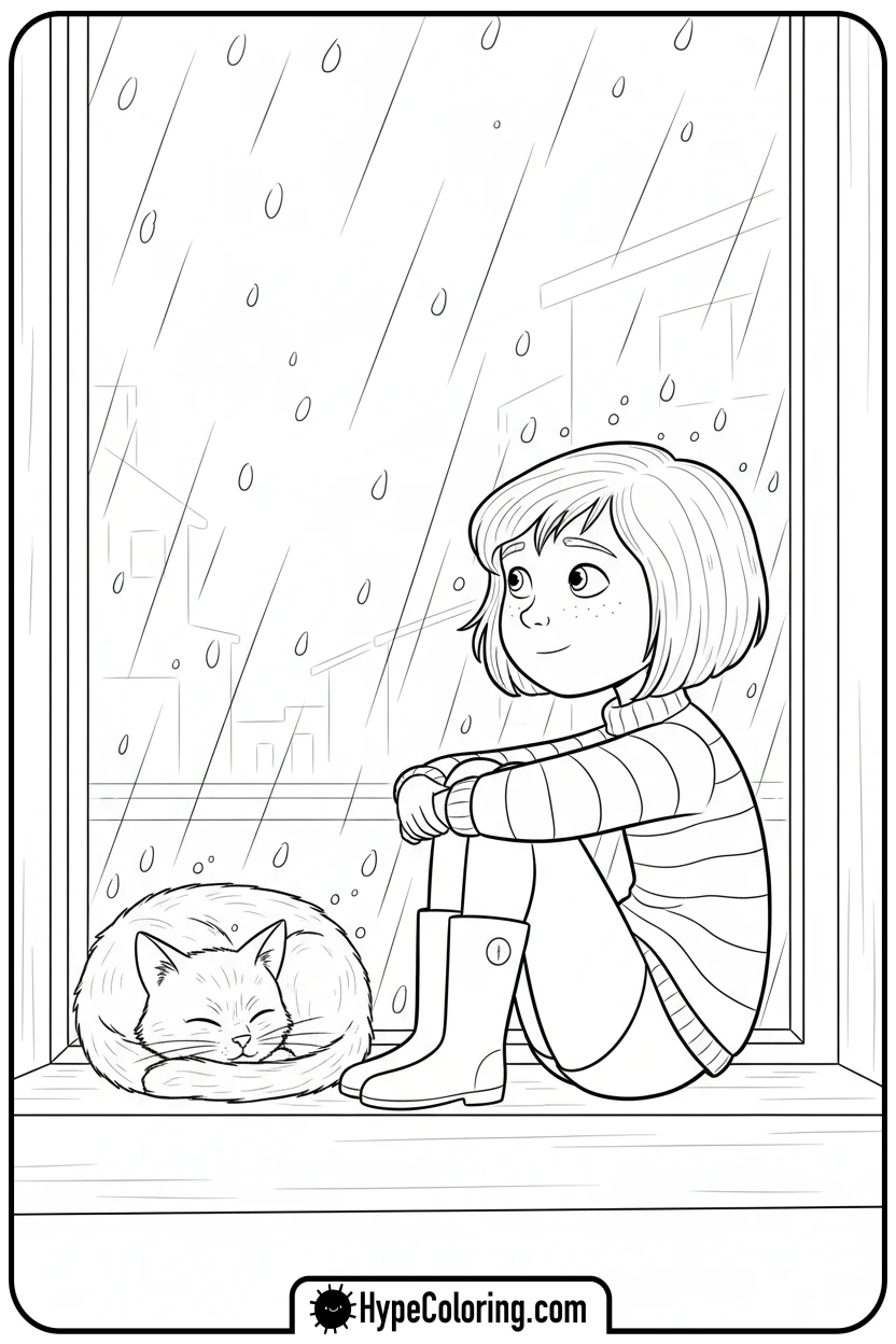 Click to download PDF coraline-and-cat-by-rainy-window - coraline coloring pages
