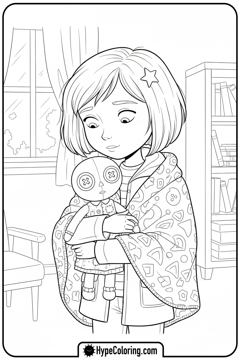 Click to download PDF coraline-hugging-her-doll - coraline coloring pages