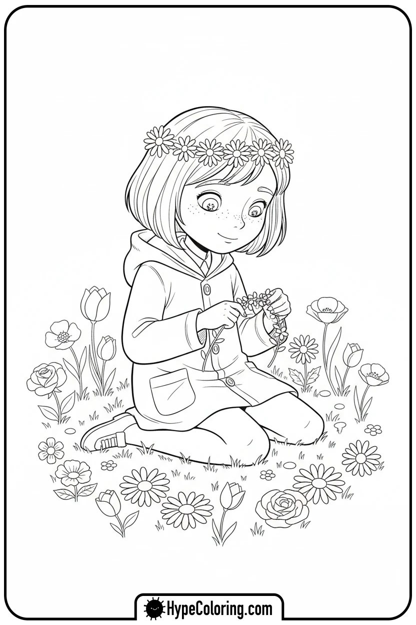 Click to download PDF coraline-making-a-flower-crown - coraline coloring pages
