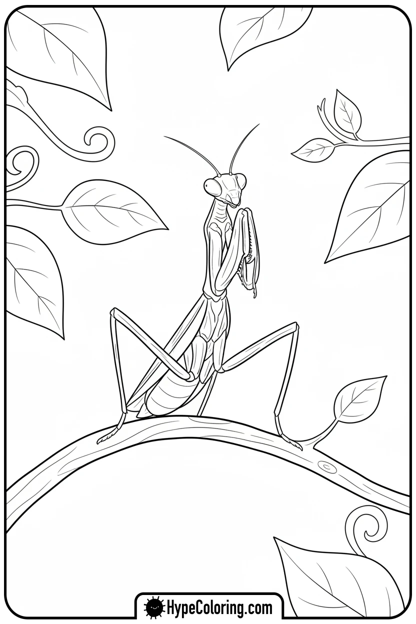 praying-mantis-meditating - insect coloring pages​