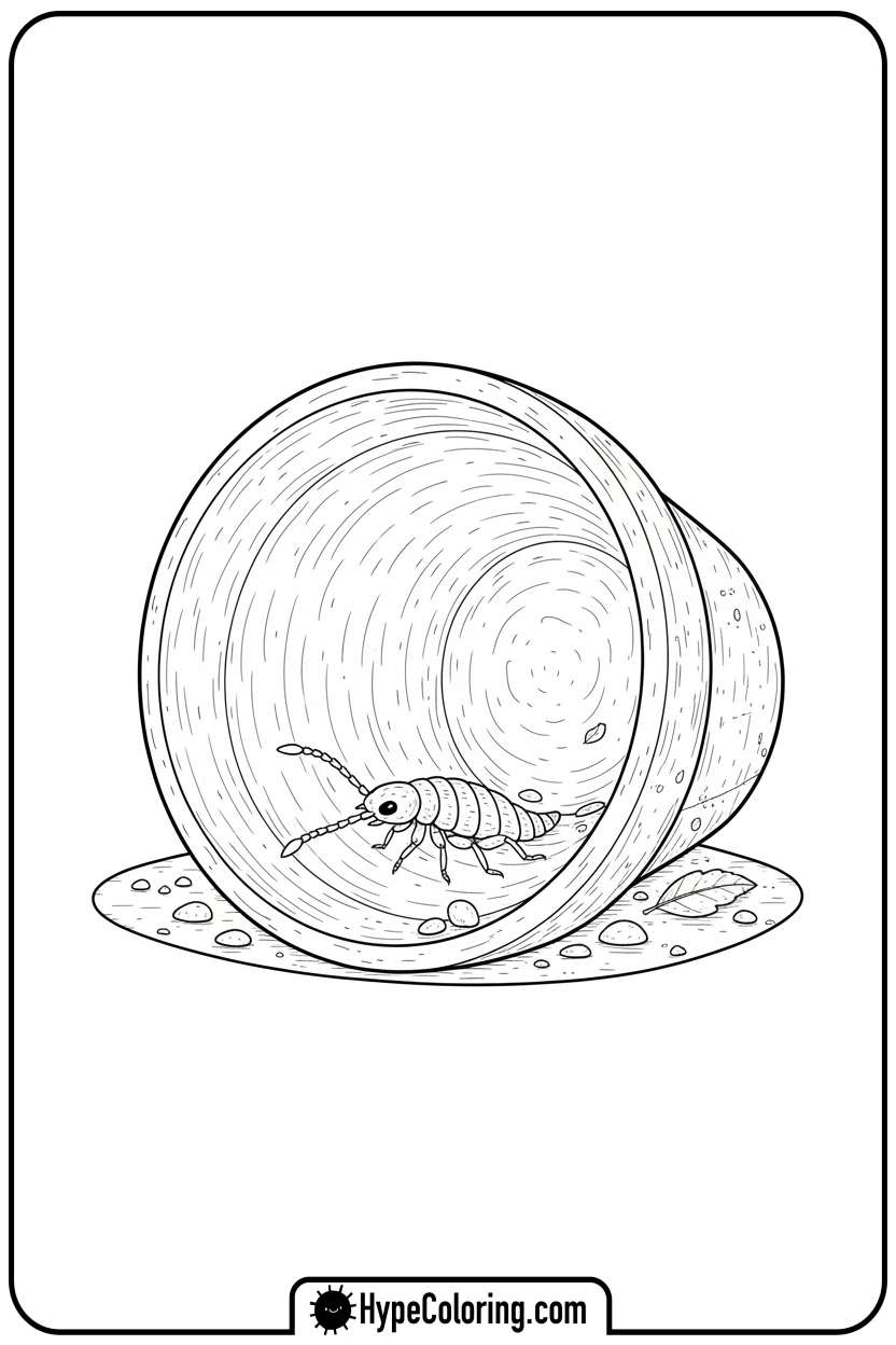 earwig-in-flower-pot - insect coloring pages​