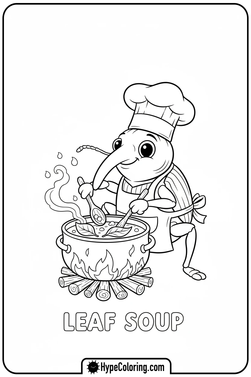 weevil-chef-cooking - insect coloring pages​