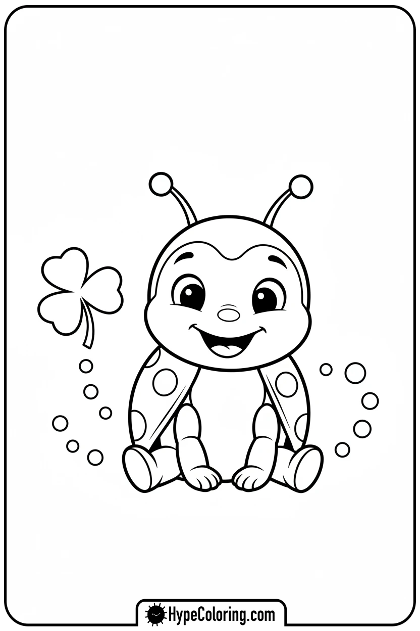 happy-ladybug-smiling - ladybug coloring page
