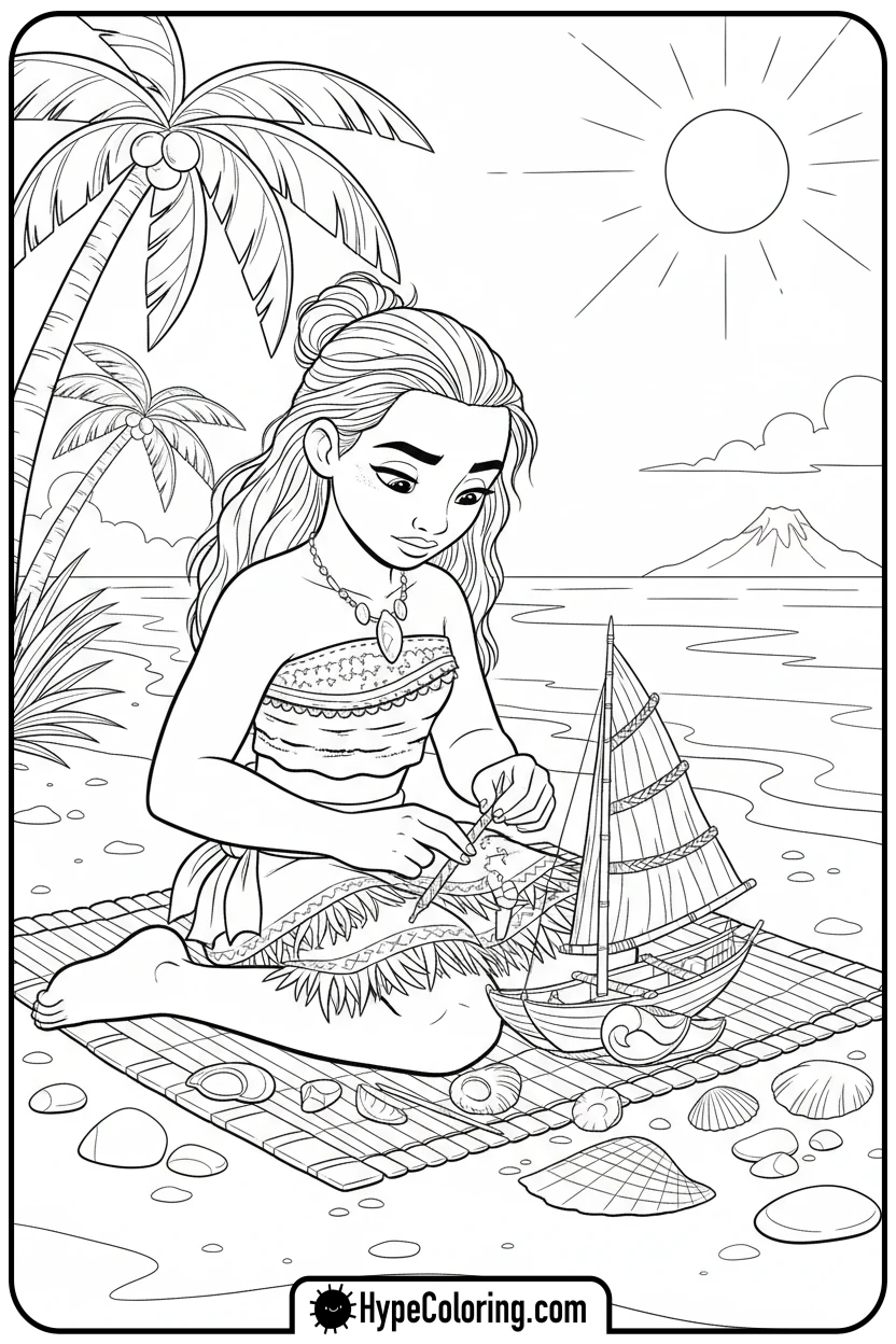 moana-crafting-model-sailboat - moana 2 coloring pages