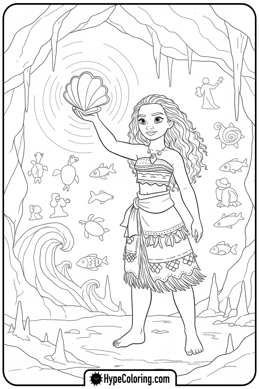 moana-exploring-ancient-cave - moana 2 coloring pages
