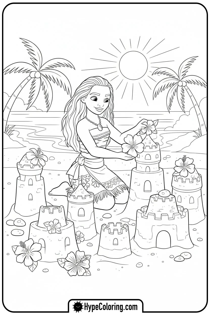 moana-building-sandcastles - moana 2 coloring pages
