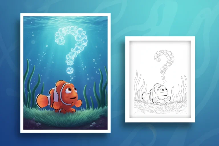 nemo-looking-thoughtful-sitting-amongst - nemo coloring pages