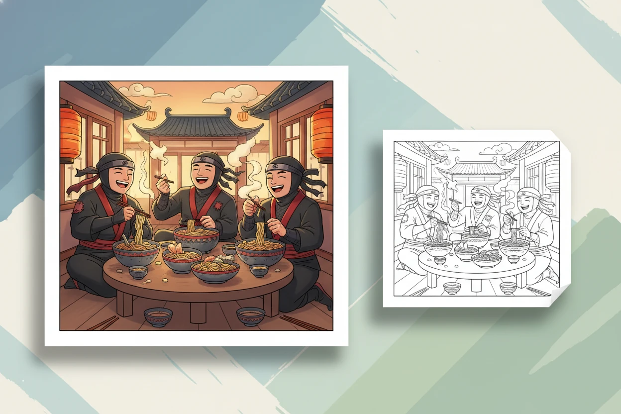 the-ninja-relaxing-and-playfully - ninjago coloring pages