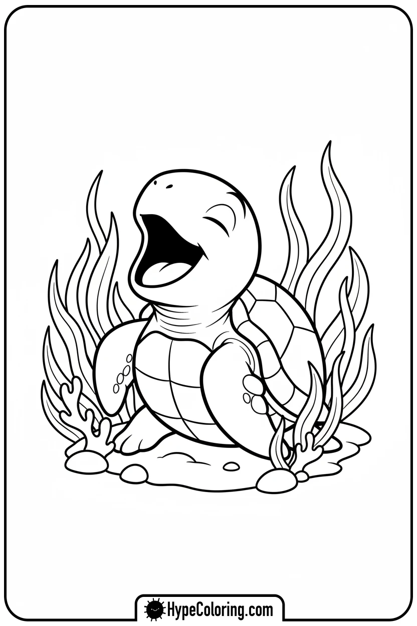 sleepy-sea-turtle-yawning - sea turtle coloring page