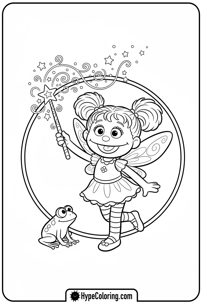 Click to download PDF abby-cadabby-casting-spell - sesame street coloring pages