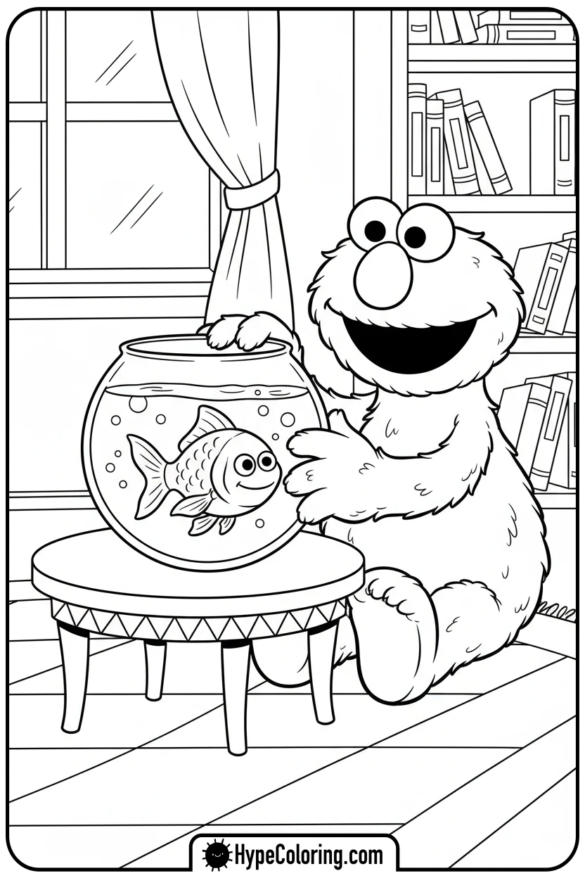 Click to download PDF elmo-tickling-dorothy - sesame street coloring pages