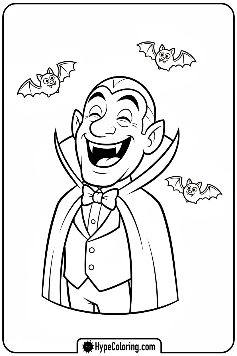 Click to download PDF count-von-count-with-bats - sesame street coloring pages