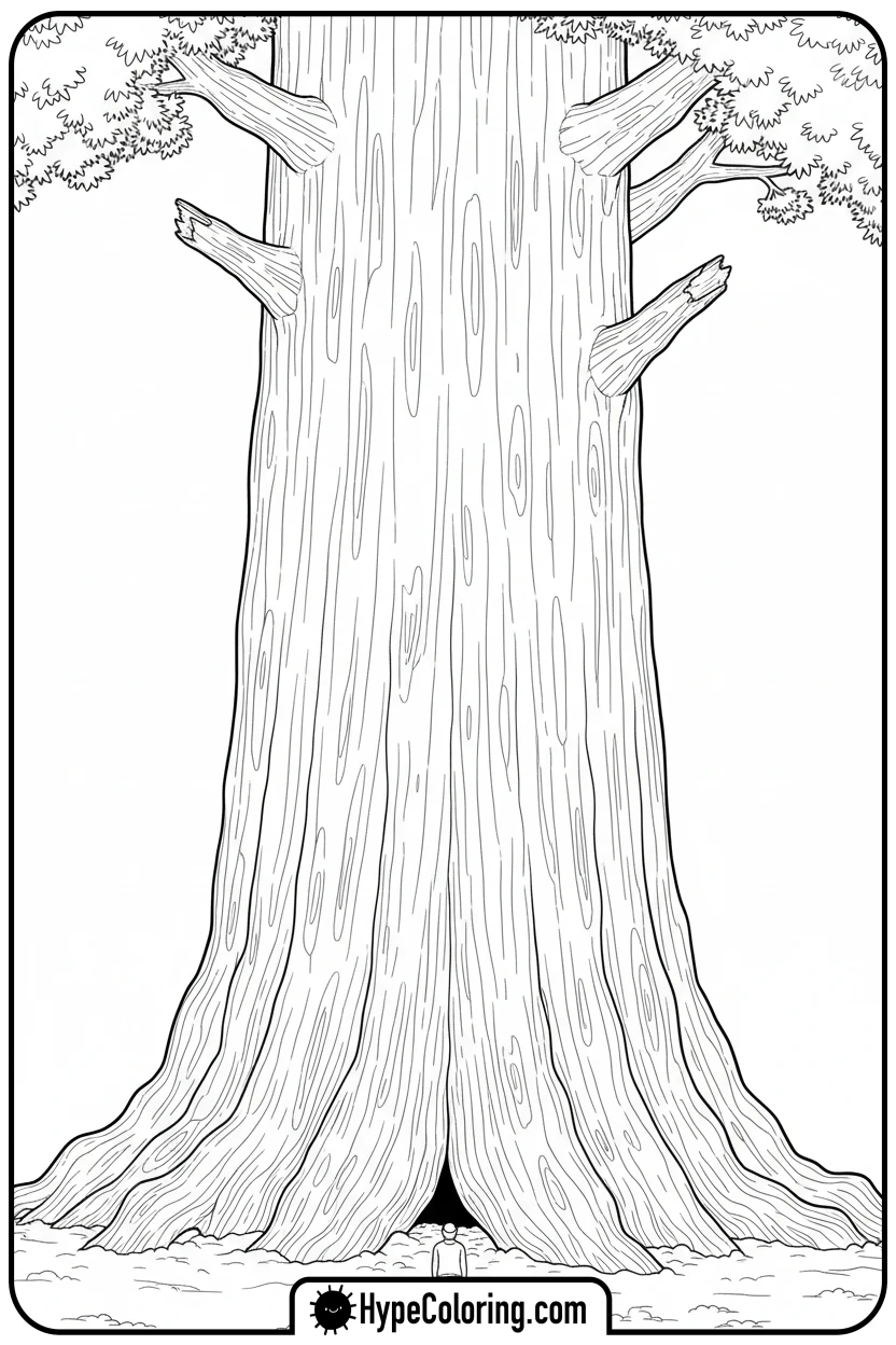 giant-redwood-tree - tree coloring pages