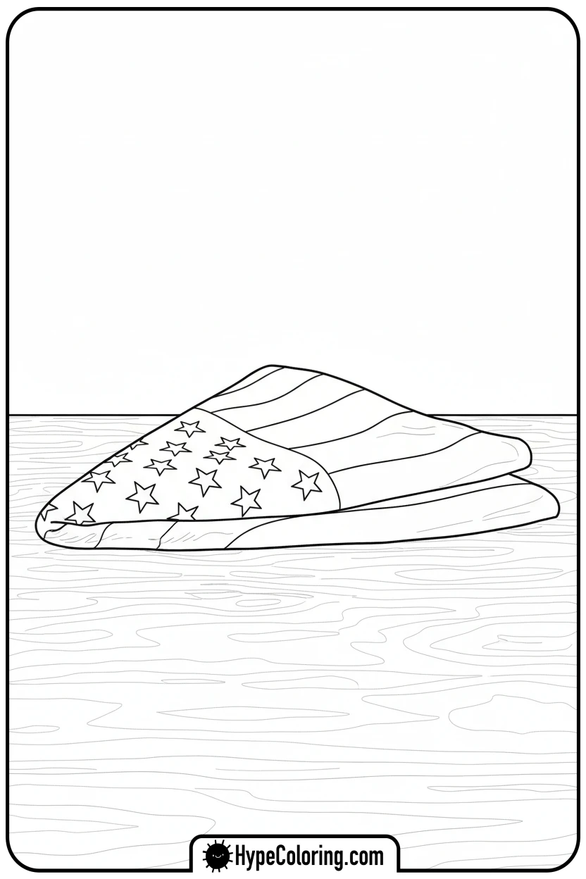 folded-usa-flag - usa flag coloring page