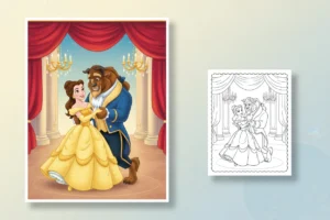 the-grand-majestic-exterior-of - beauty and the beast coloring pages