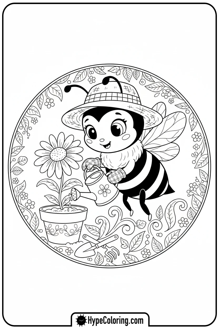 bee-gardening-with-daisy - bee coloring pages