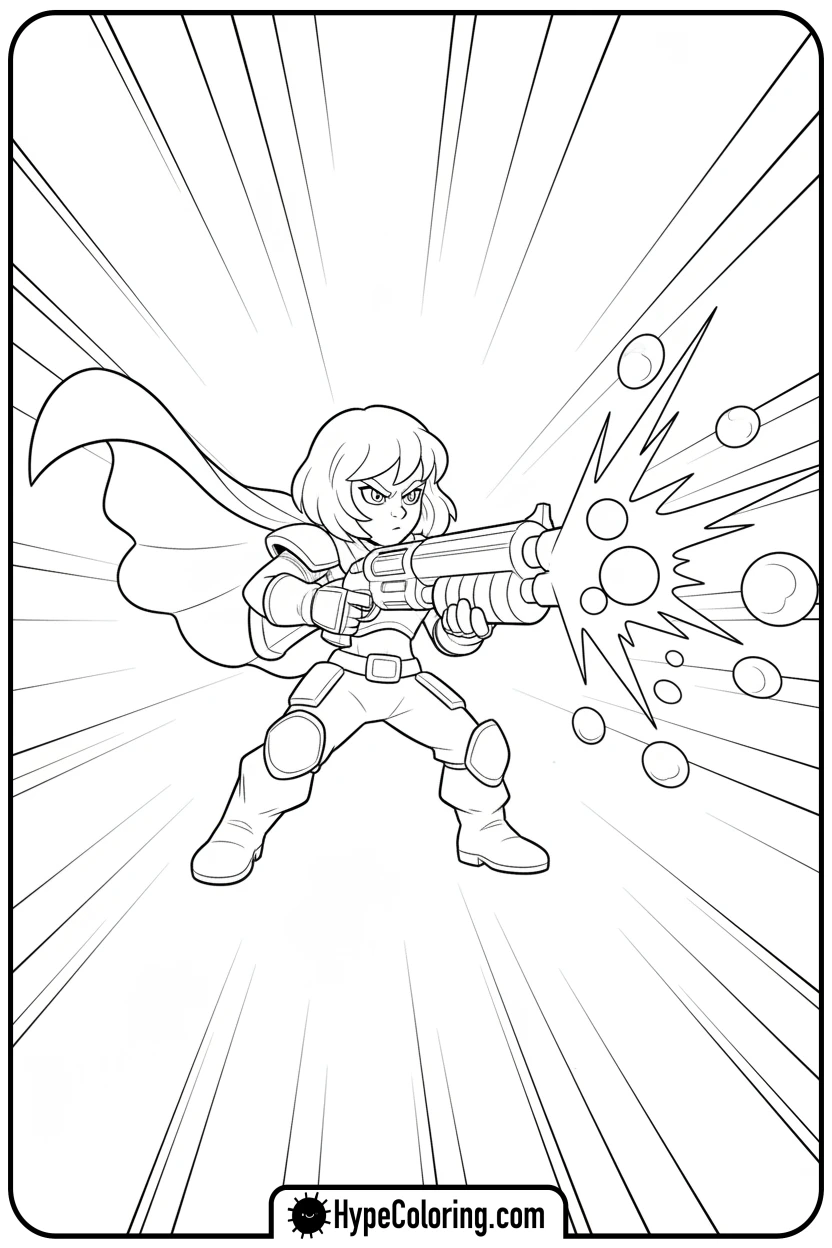 shelly-firing-her-super-shotgun - brawl stars coloring pages