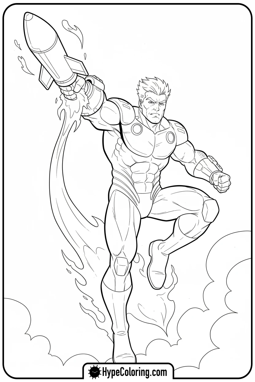 brock-launching-a-rocket-mid-air - brawl stars coloring pages