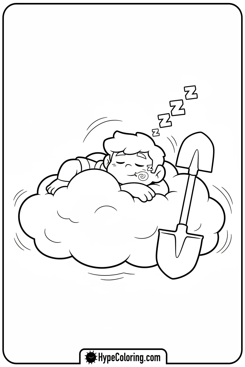 sandy-sleeping-on-a-sand-cloud - brawl stars coloring pages