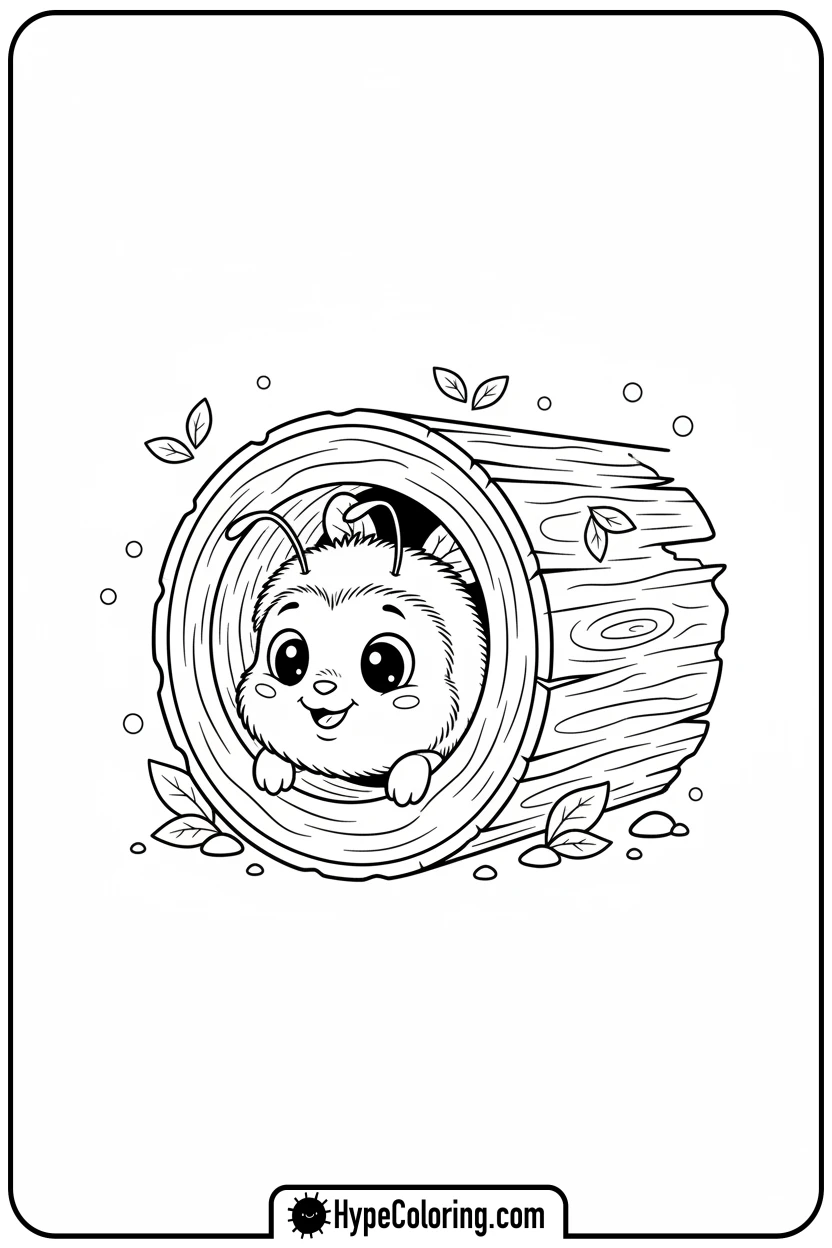 bumblebee-peeking-from-log-home - bumblebee coloring page