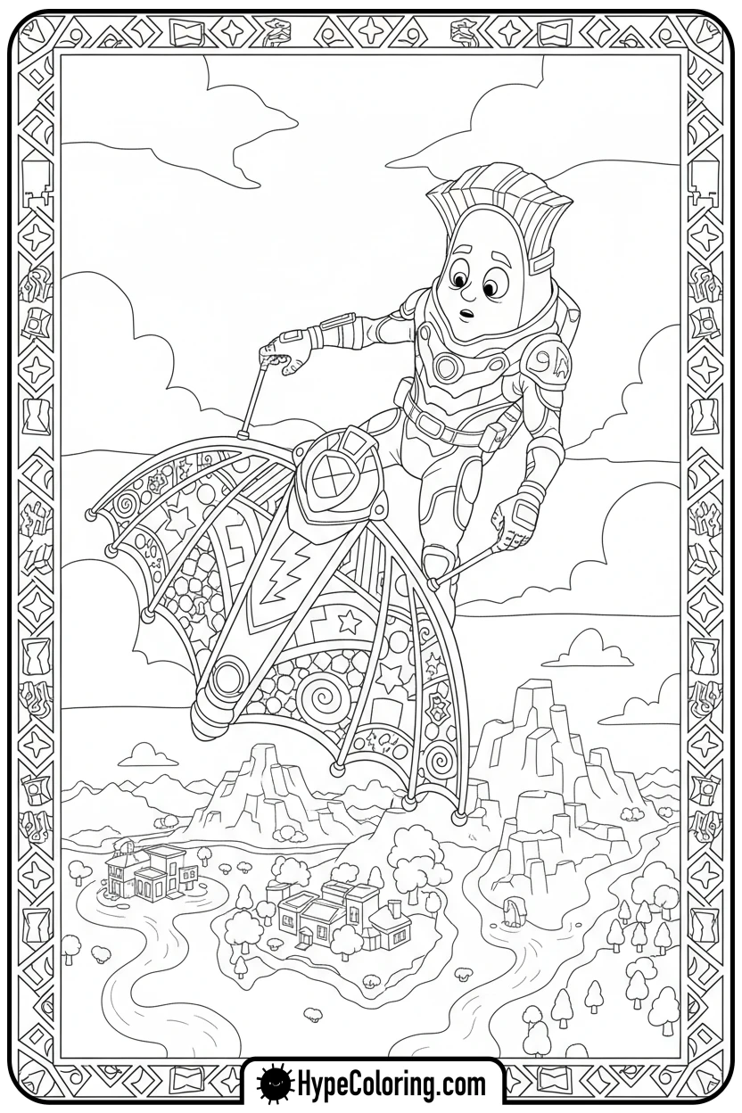 fortnite-character-gliding - fortnite coloring pages