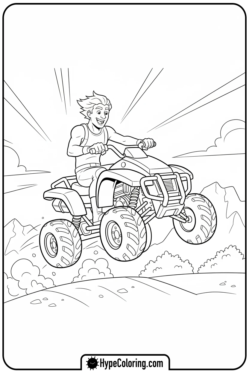 fortnite-character-on-quadcrasher - fortnite coloring pages