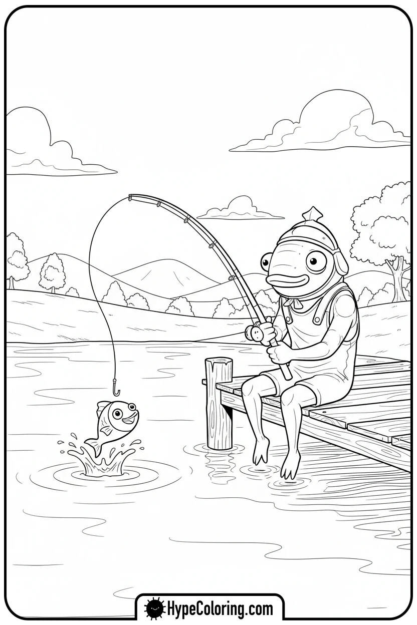 fortnite-character-fishing - fortnite coloring pages