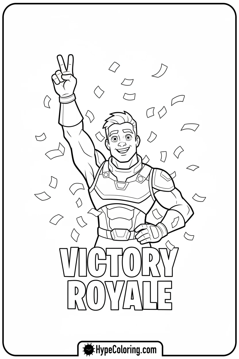 fortnite-character-victory-pose - fortnite coloring pages