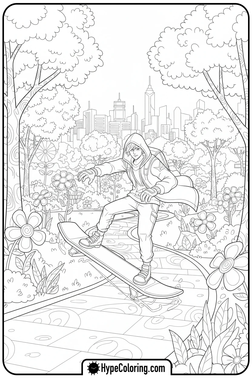 fortnite-character-on-hoverboard - fortnite coloring pages