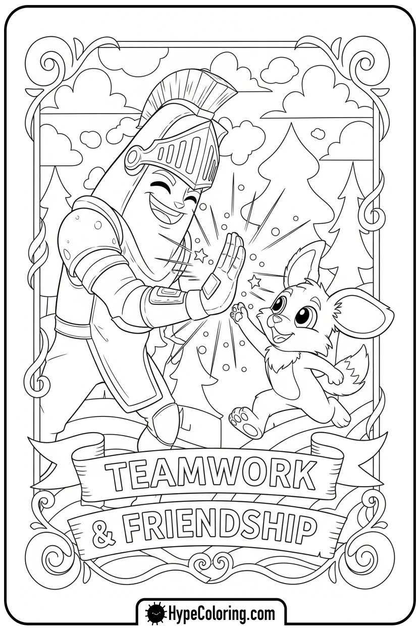 fortnite-character-high-fiving - fortnite coloring pages