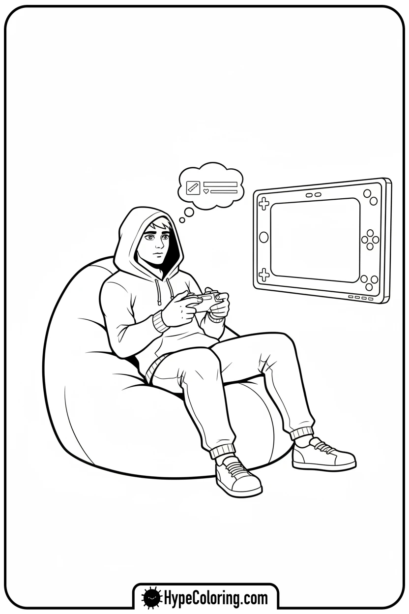 fortnite-character-relaxing-and-gaming - fortnite coloring pages