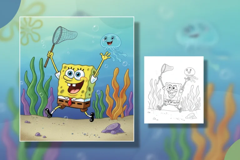 spongebob-in-jellyfish-fields-net - spongebob coloring pages