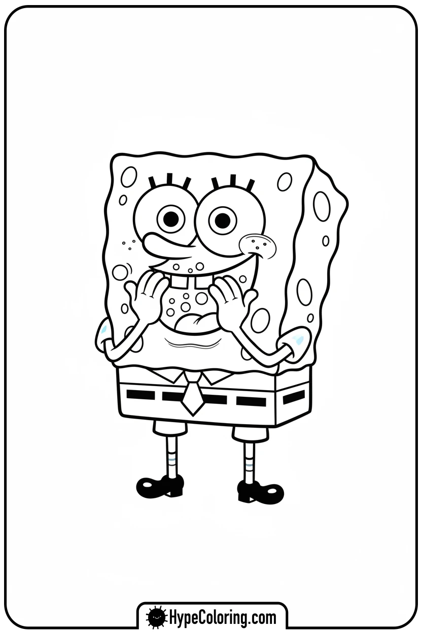 spongebob-laughing-happily - spongebob coloring pages
