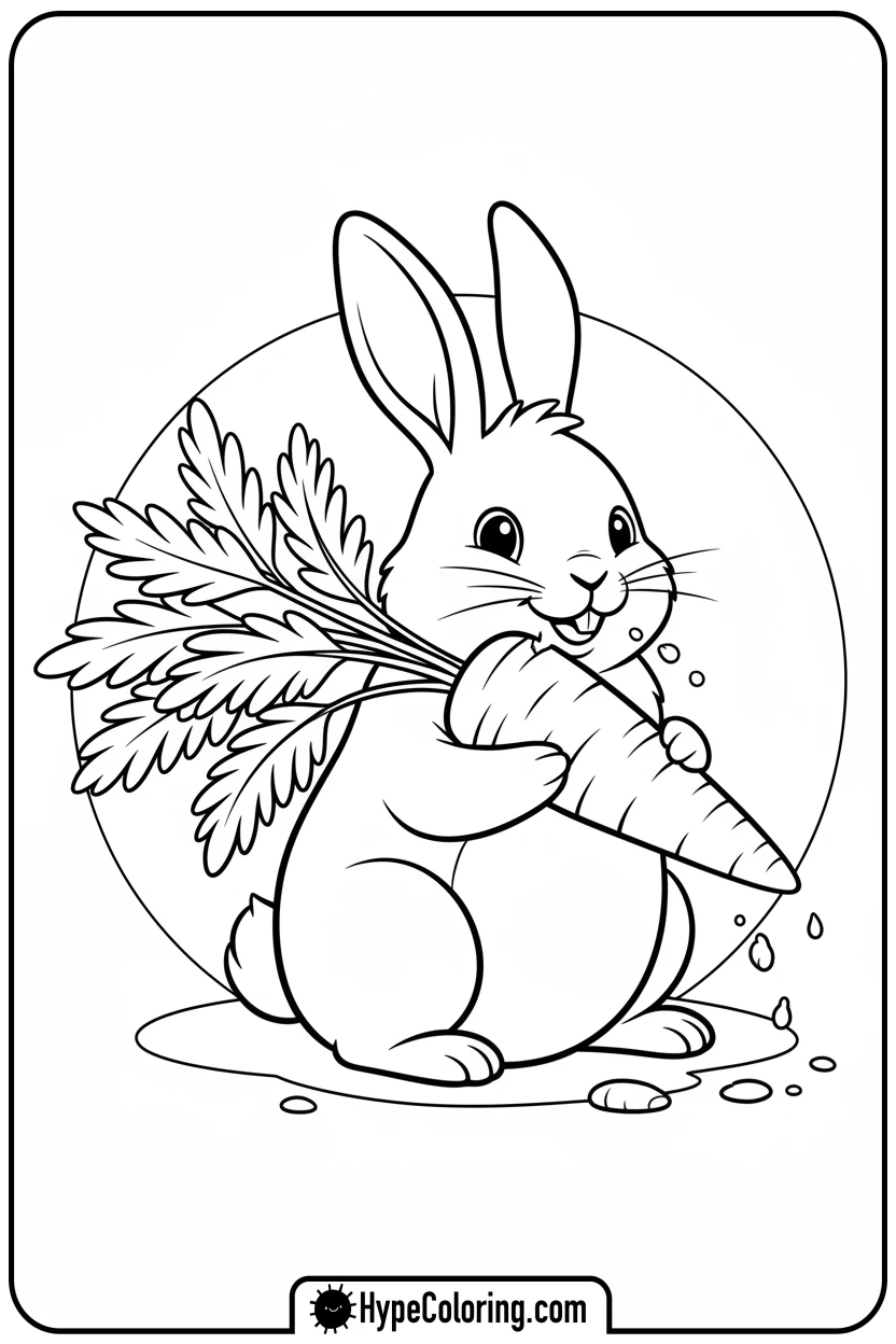 bunny-eating-carrot - bunny coloring pages