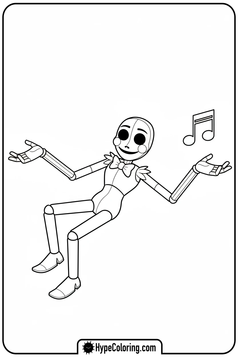 Click to download PDF puppet-floating-gently - fnaf coloring pages
