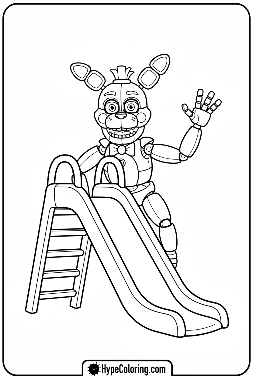 Click to download PDF mangle-on-playground-slide - fnaf coloring pages
