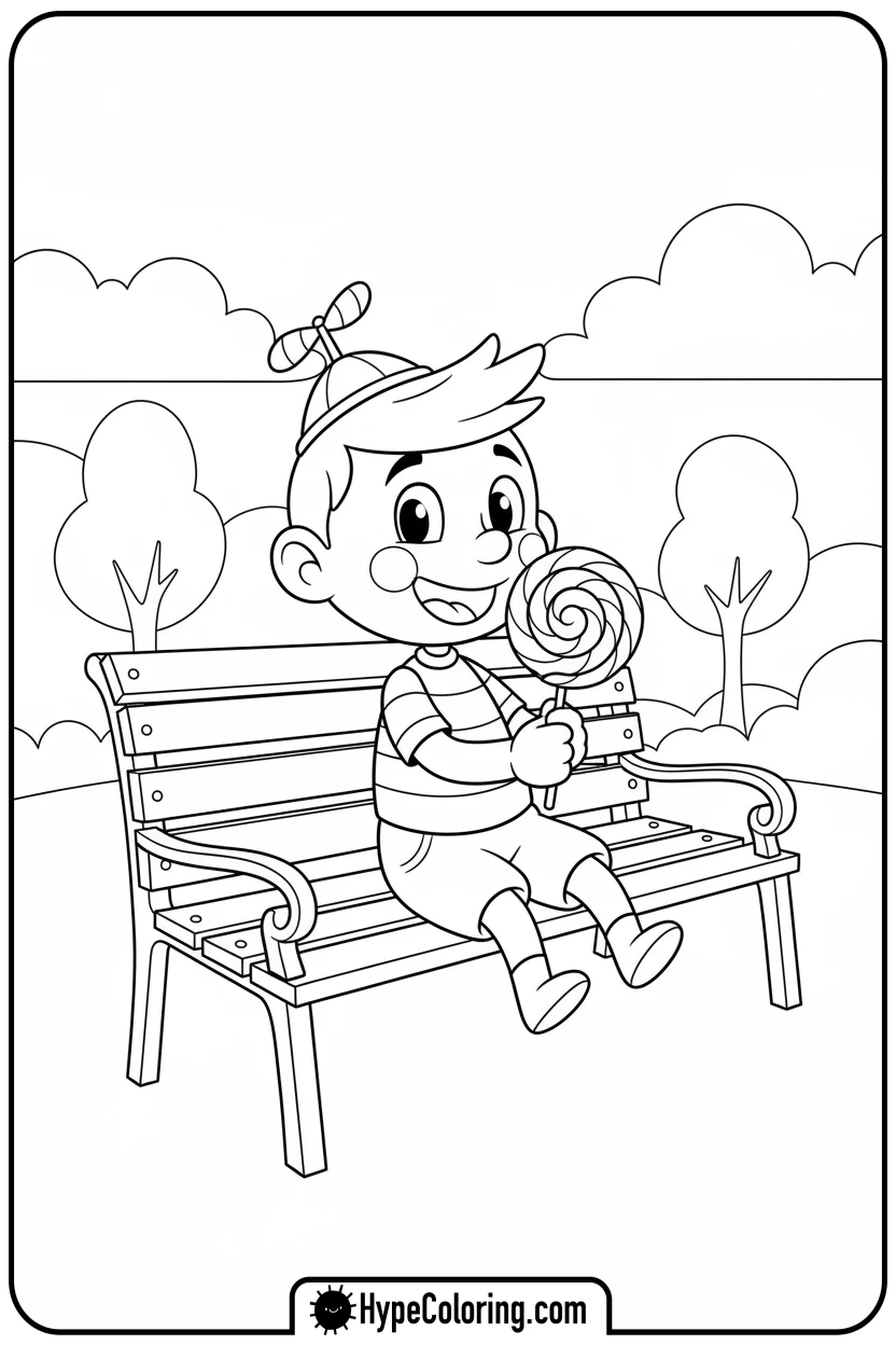 Click to download PDF balloon-boy-with-lollipop - fnaf coloring pages