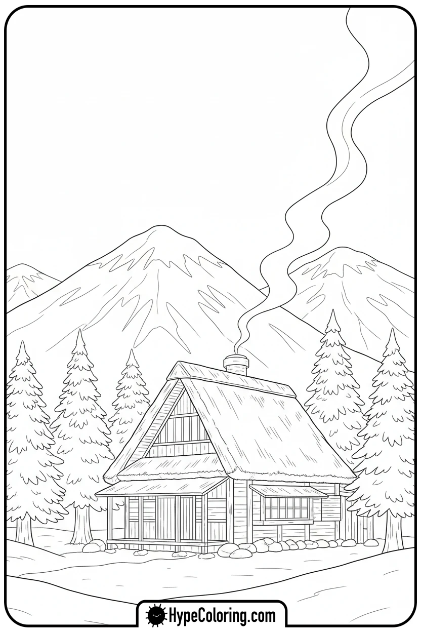 kamado-family-house - demon slayer coloring pages