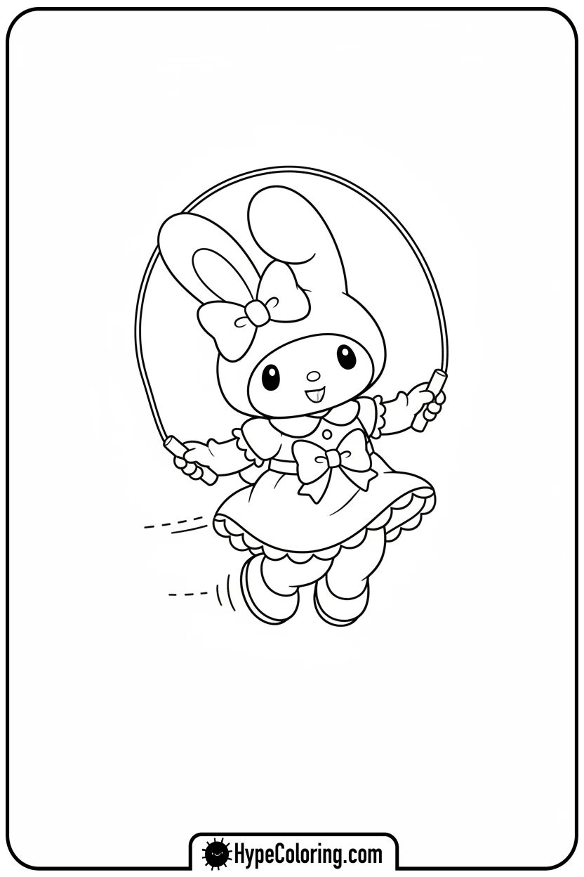 my-melody-skipping-rope - my melody coloring pages