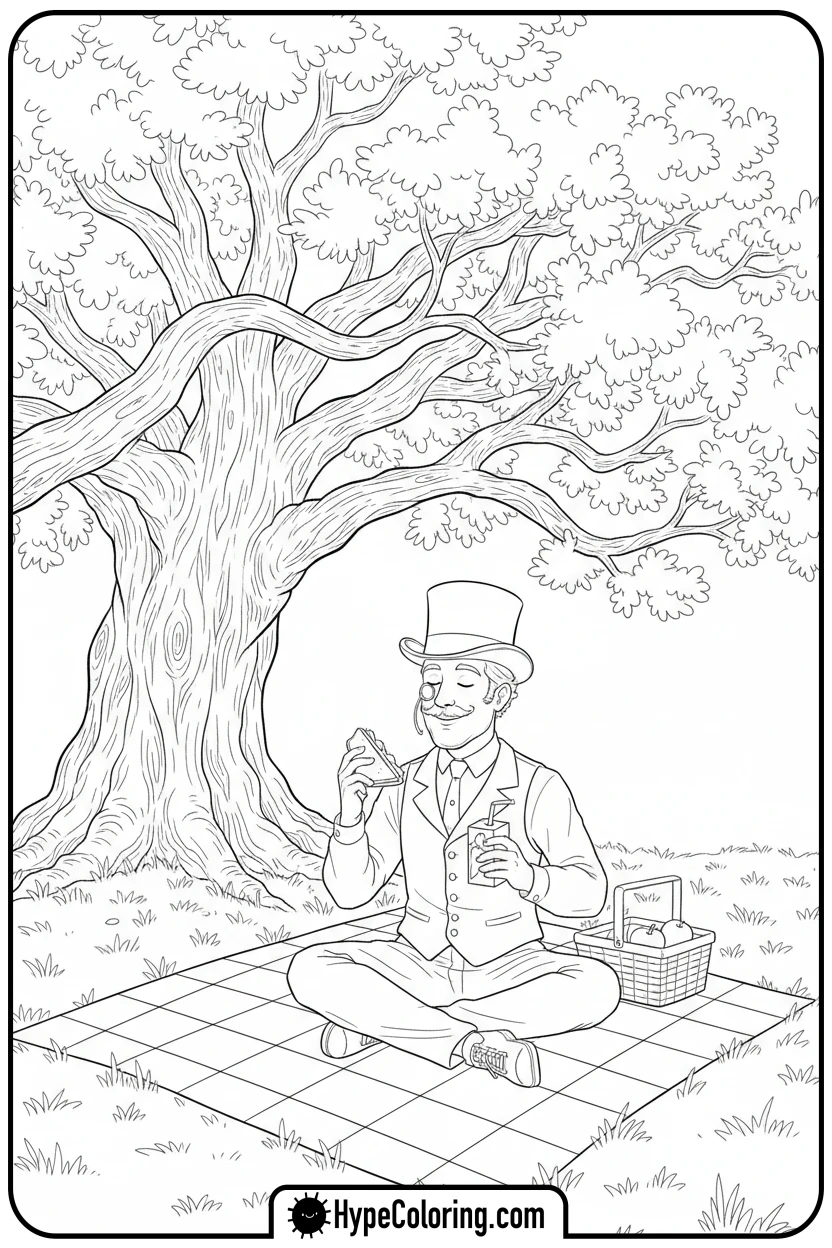 dandy-having-a-picnic - dandy's world coloring pages