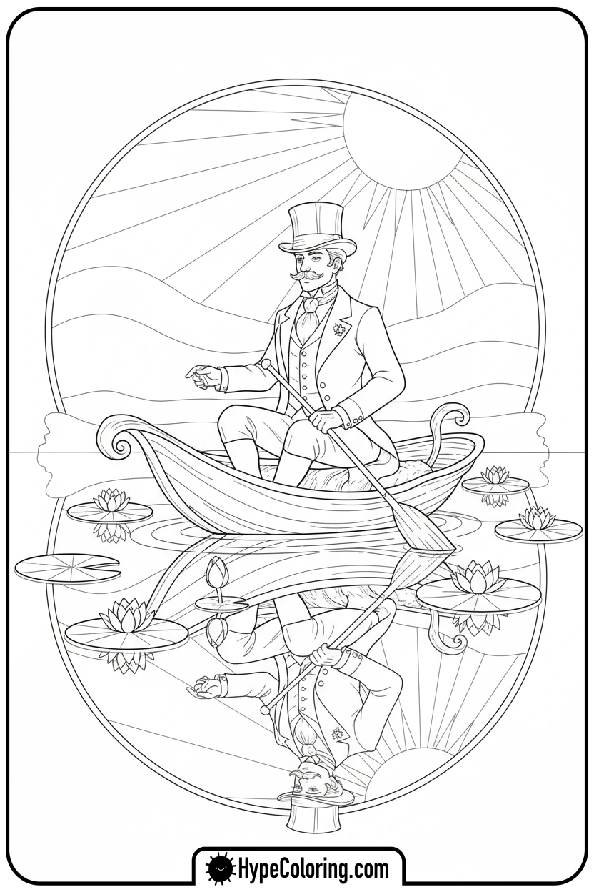dandy-sailing-leaf-boat - dandy's world coloring pages