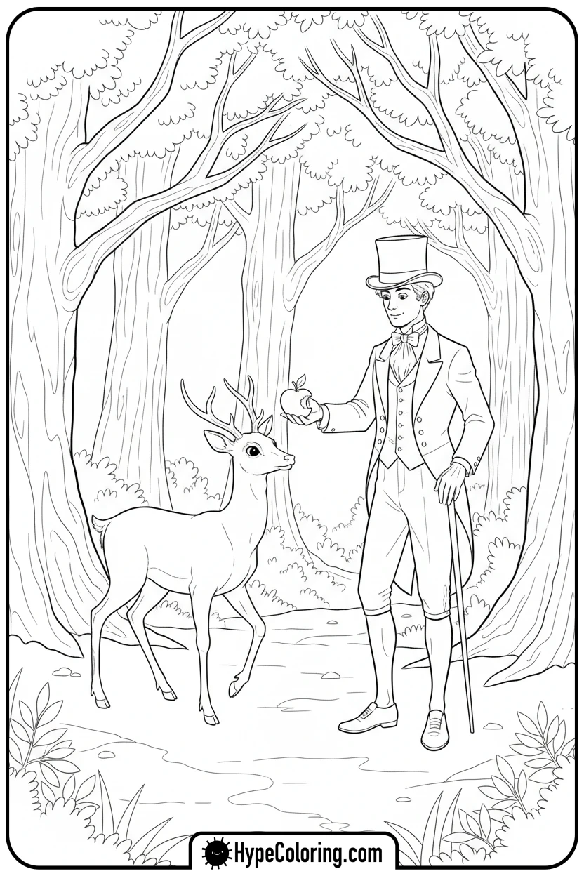 dandy-sharing-apple-with-deer - dandy's world coloring pages