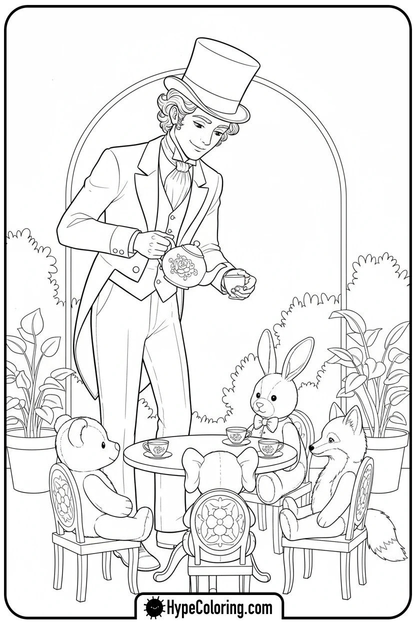 dandy-s-tea-party-with-toys - dandy's world coloring pages