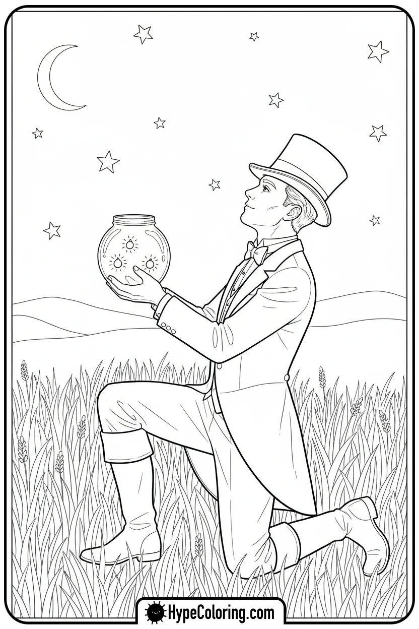 dandy-catching-fireflies - dandy's world coloring pages