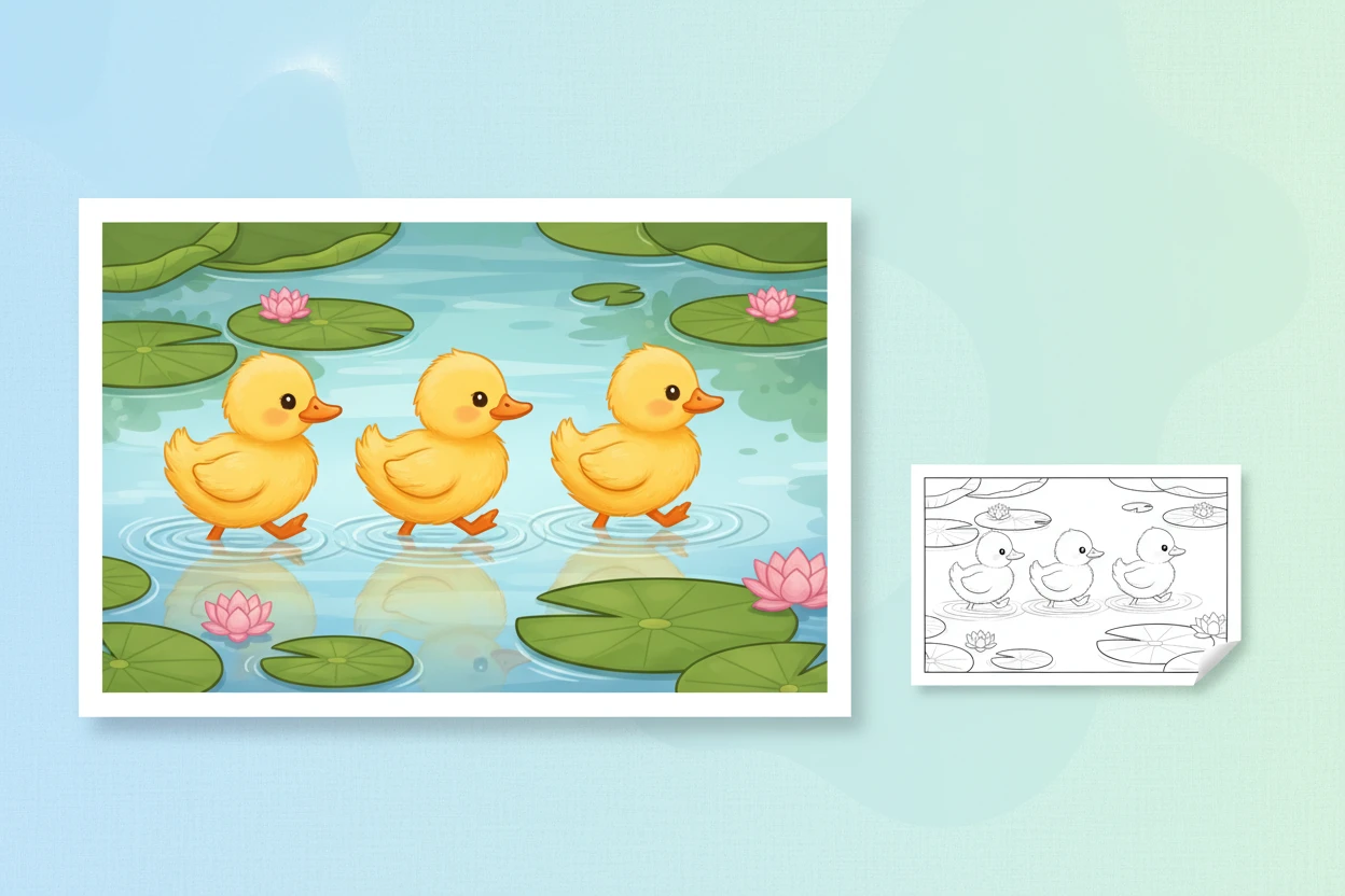 a-line-of-three-fluffy - cute animals coloring pages